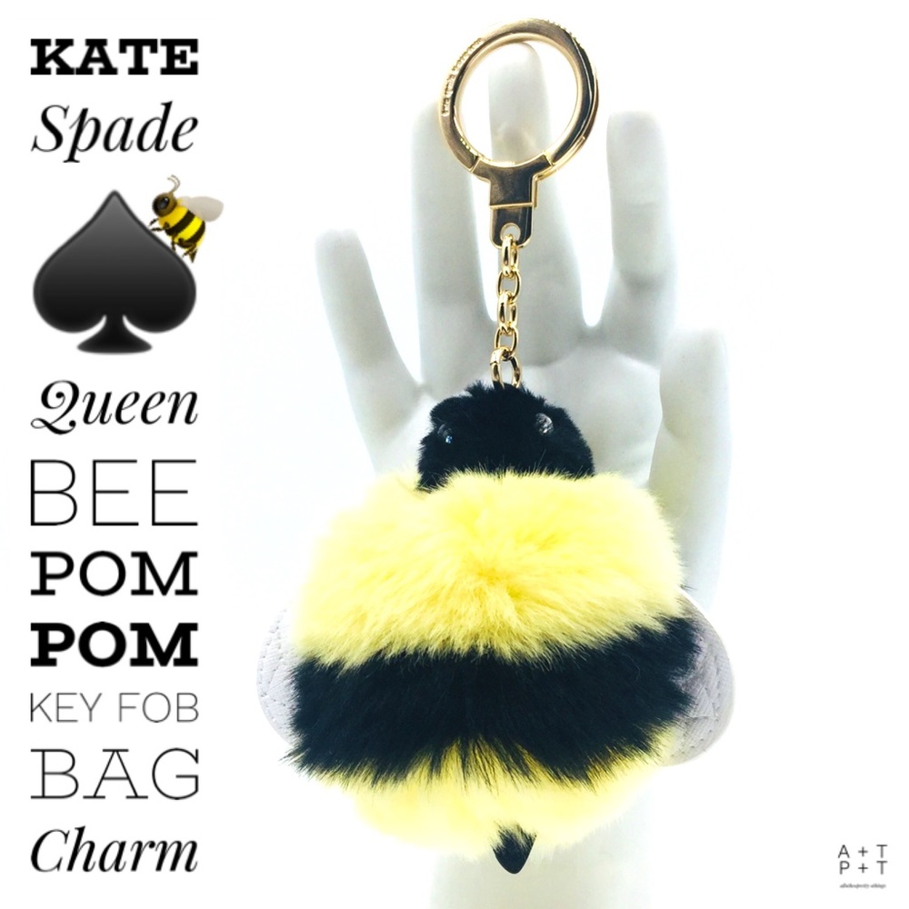 ‼️SOLD‼️ Kate Spade Queen Bee Pom Pom Key Fob Bag Charm